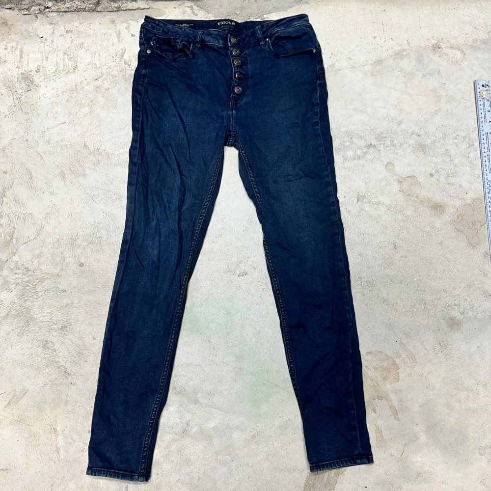 Vigoss Ace Super Skinny Jeans Womens Dark Wash Button Fly‎ Denim Pants